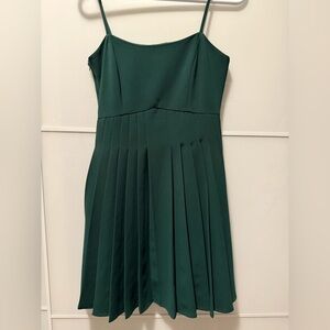 Dark Green Spaghetti Strap Mini Dress
